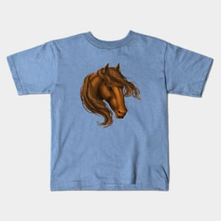 Horse Head - Chestnut Kids T-Shirt